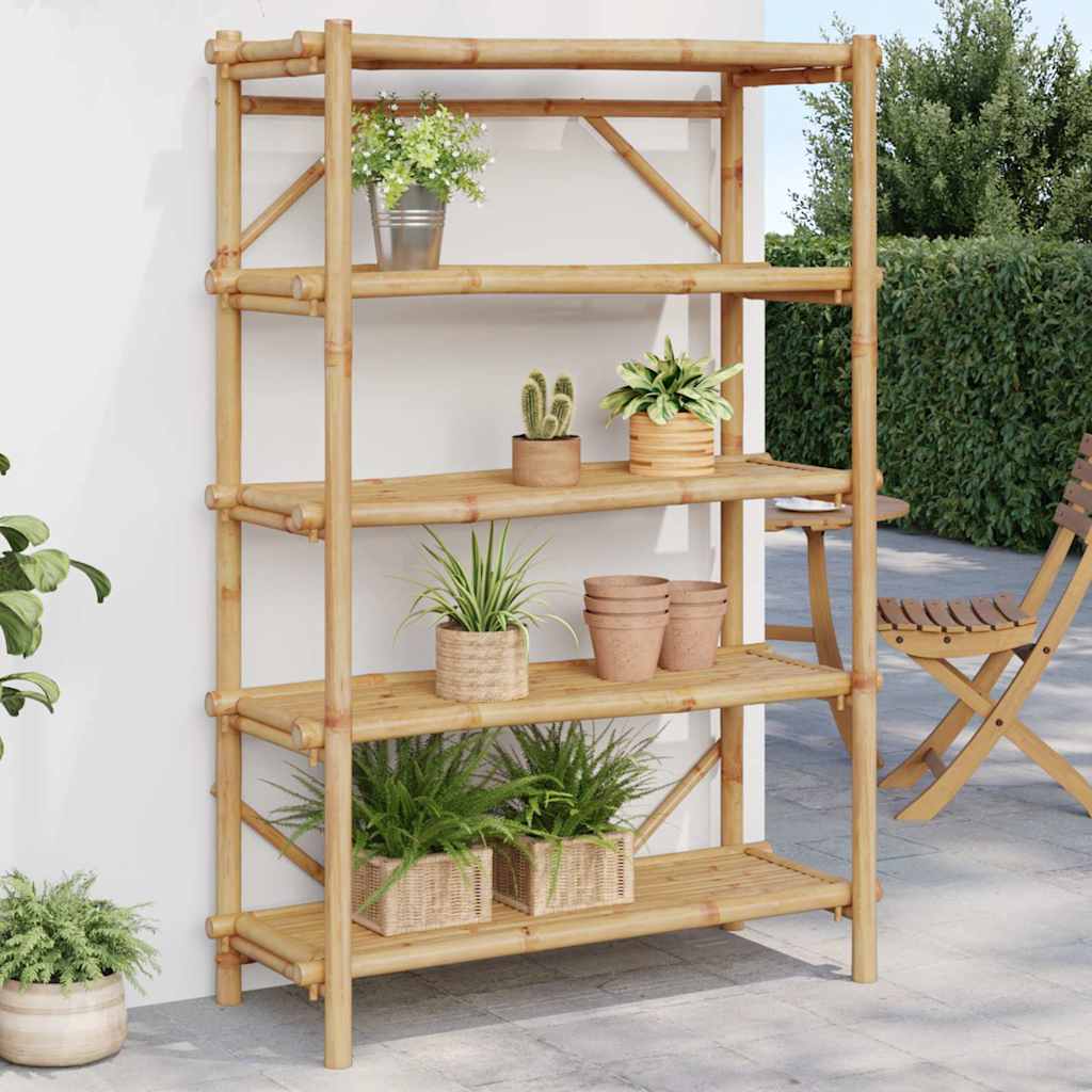 5 szintes bambusz polc 100 x 40 x 150 cm