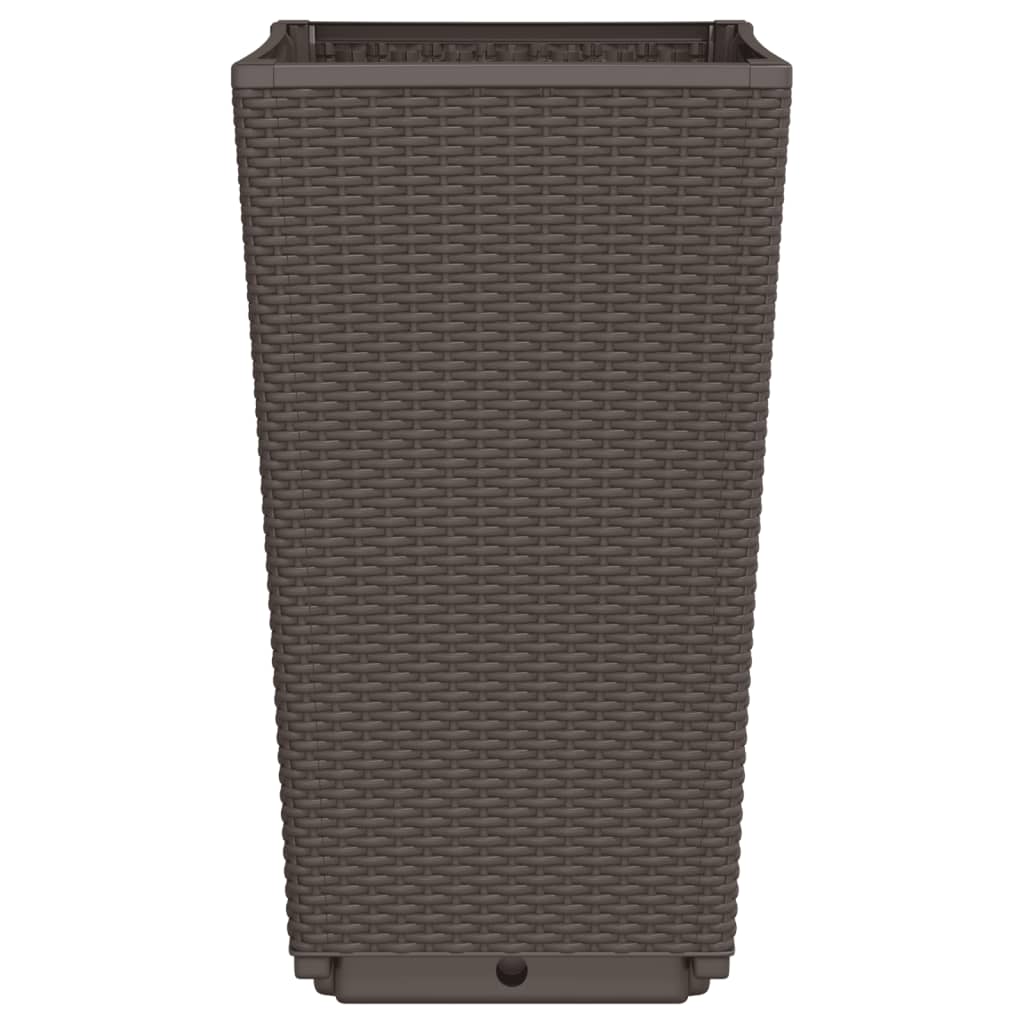 2 db barna polipropilén kerti ültetőláda 32,5 x 32,5 x 57 cm