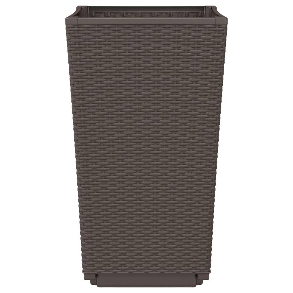 2 db barna polipropilén kerti ültetőláda 32,5 x 32,5 x 57 cm