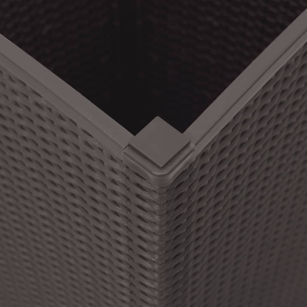 2 db barna polipropilén kerti ültetőláda 32,5 x 32,5 x 57 cm