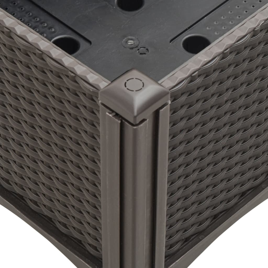 Barna polipropilén rácsos kerti ültetőláda 160 x 40 x 142 cm