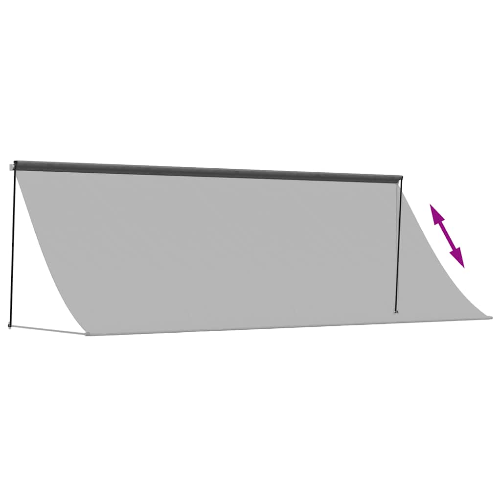 Antracit szövet és acél feltekerhető napellenző 350 x 150 cm