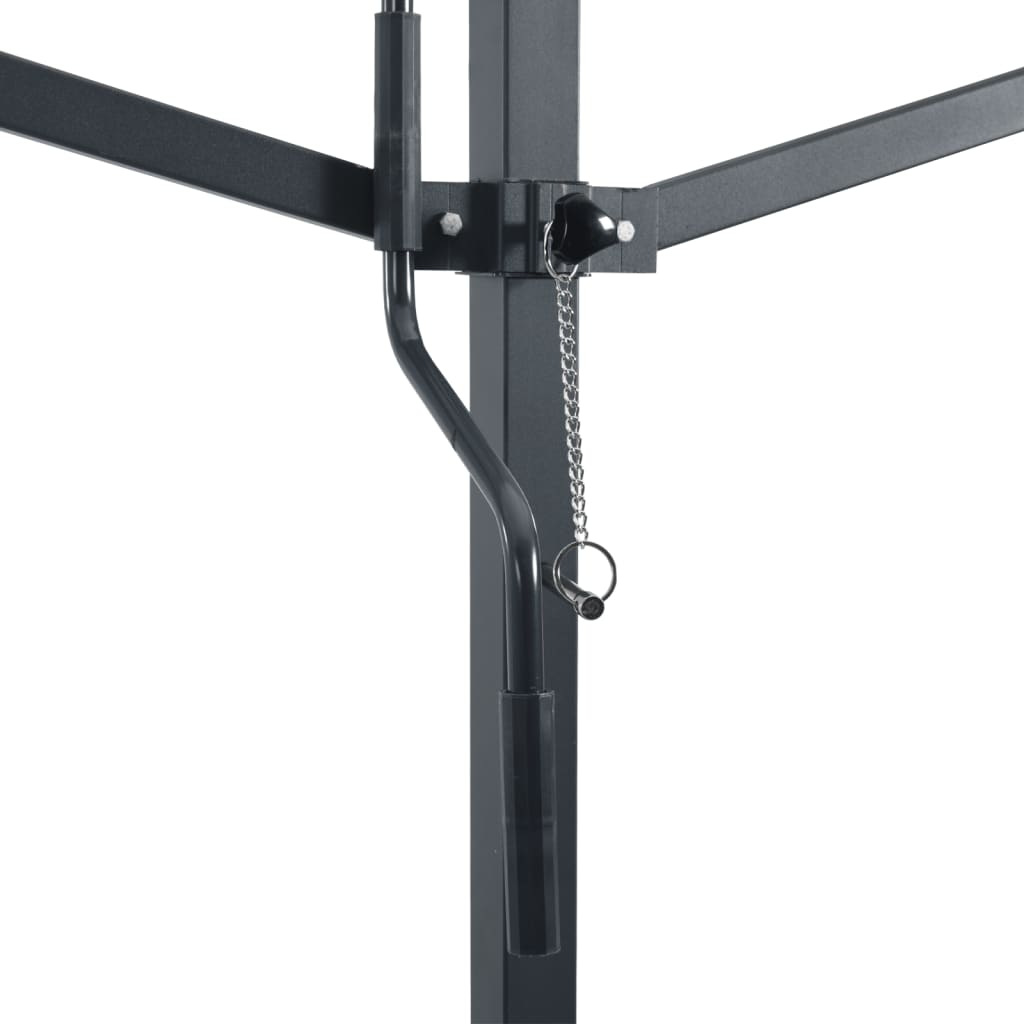 Kék-fehér szövet és acél szabadon álló napellenző 500 x 300 cm