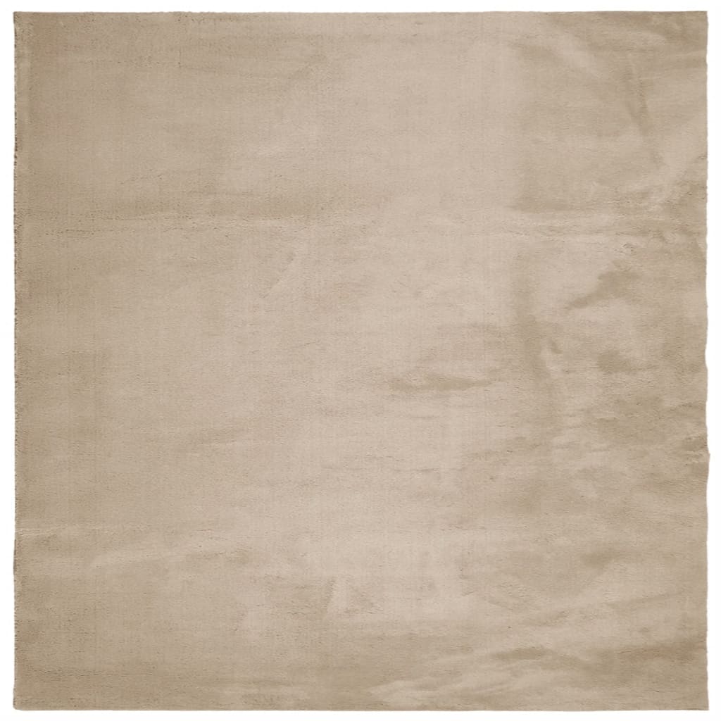 HUARTE homokszínű rövid szálú puha és mosható szőnyeg 200x200cm