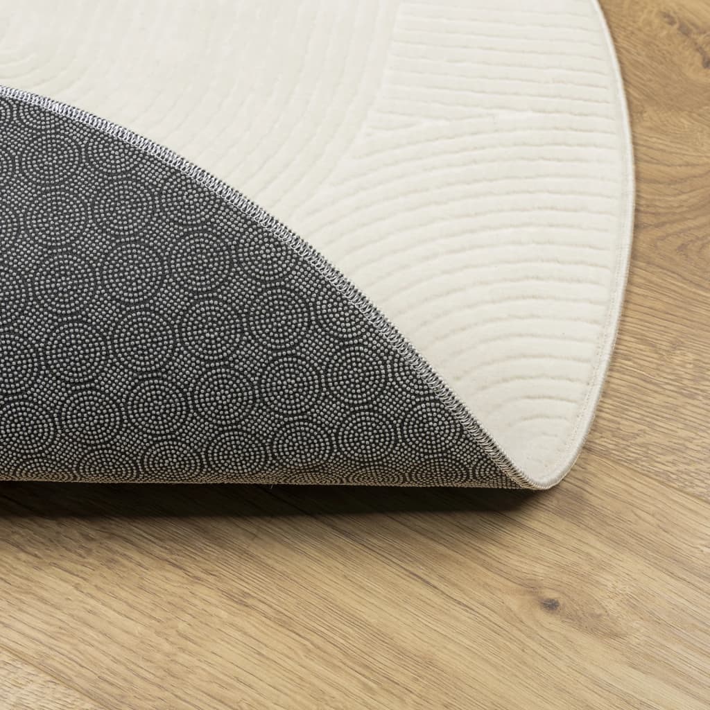 IZA krémszínű rövid szálú skandináv stílusú szőnyeg Ø 200 cm