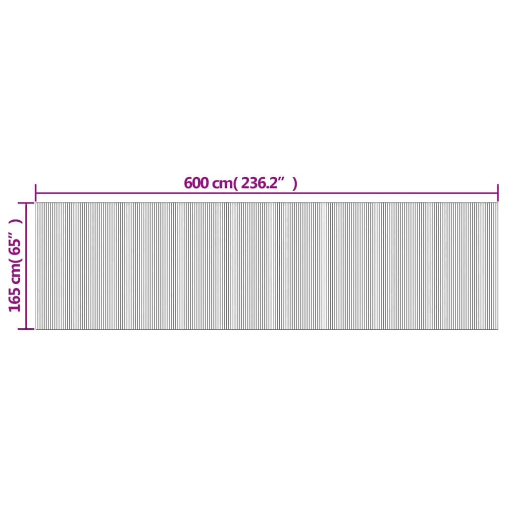 Fekete bambusz térelválasztó szélessége 600 cm magassága 165 cm