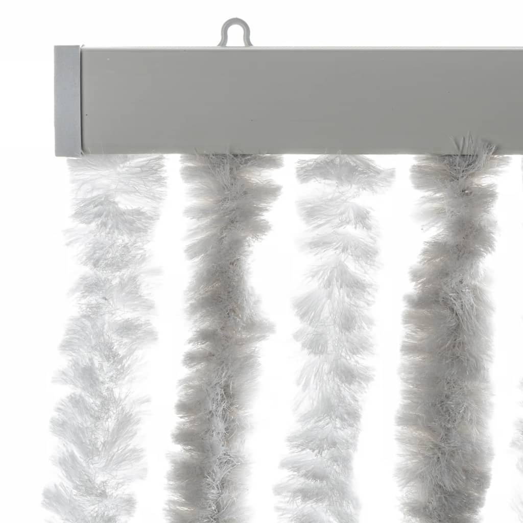 Világosszürke és fehér zsenília rovarfüggöny 100 x 230 cm