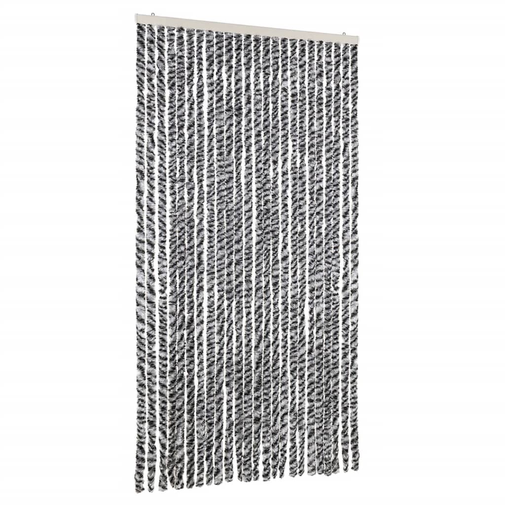 Szürke és fekete és fehér zsenília rovarfüggöny 100 x 200 cm