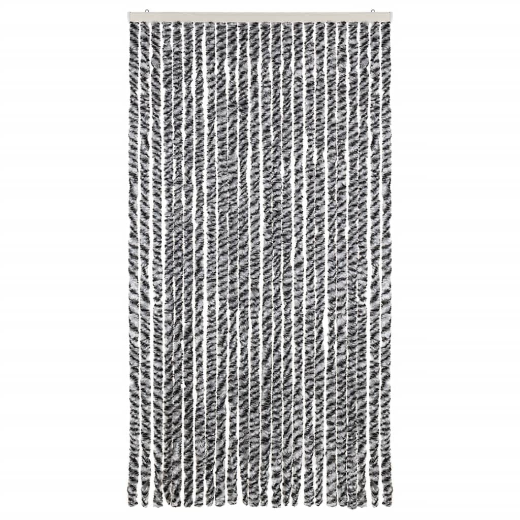 Szürke és fekete és fehér zsenília rovarfüggöny 100 x 200 cm