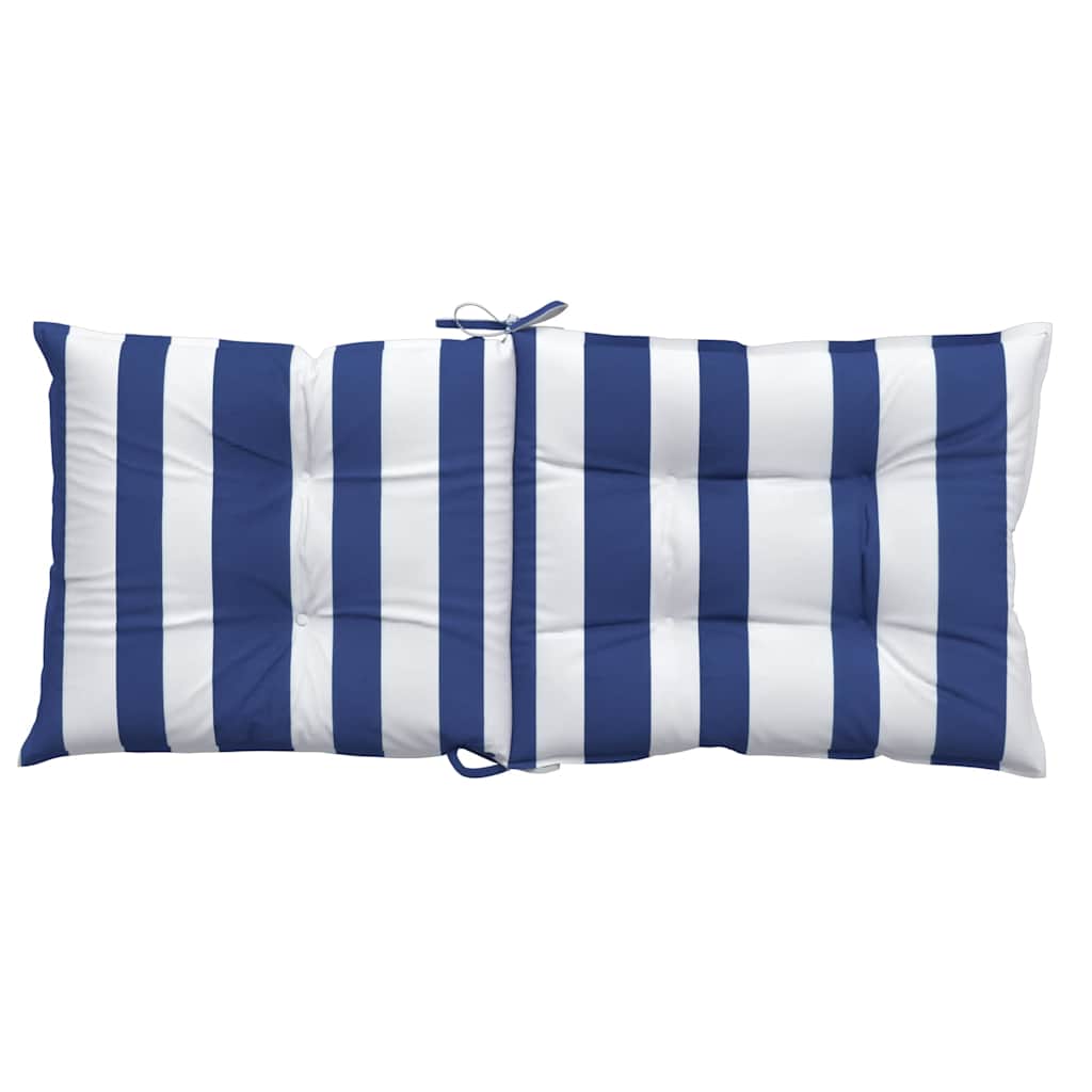 4 db kék és fehér csíkos szövet alacsony háttámlájú székpárna