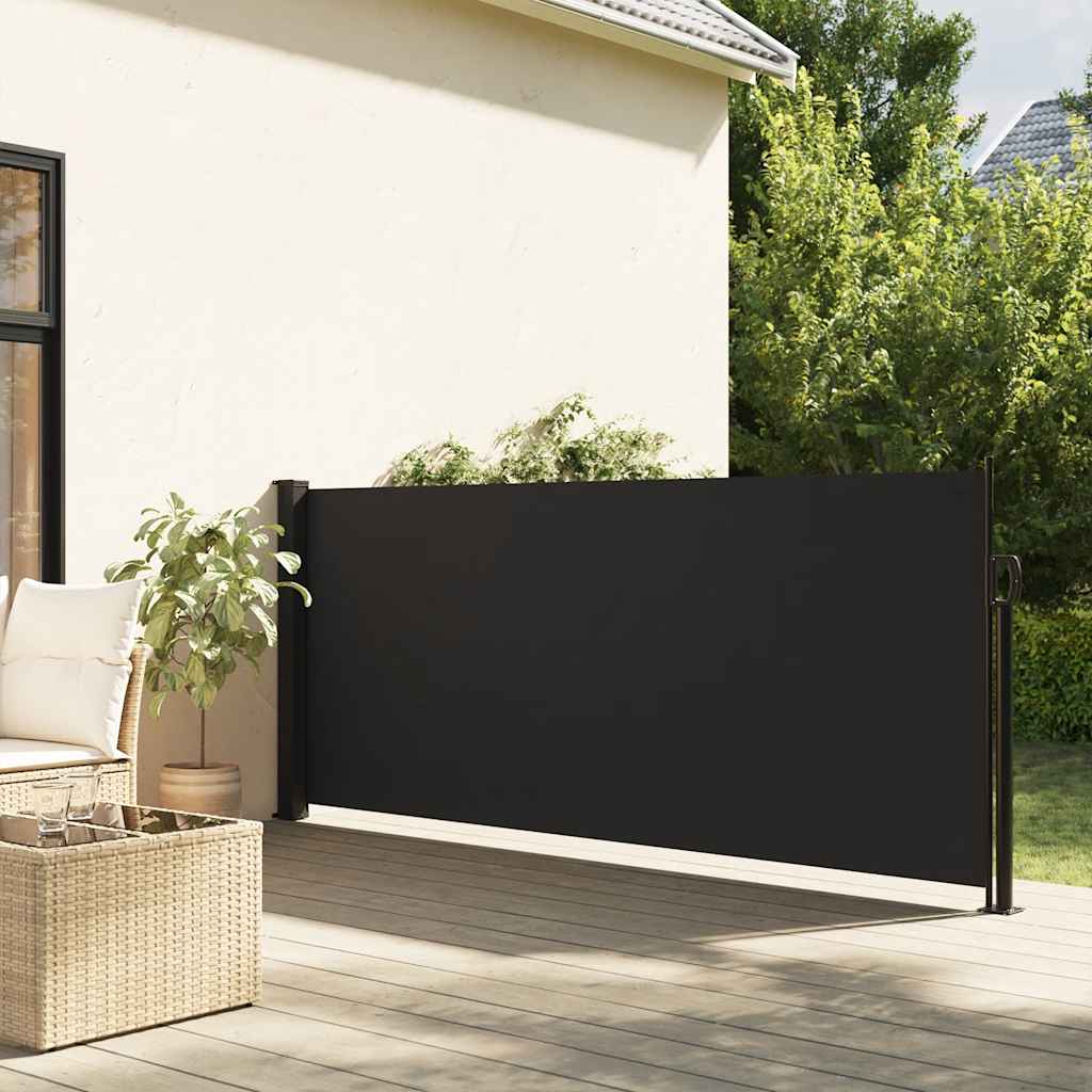 Fekete behúzható oldalsó napellenző 100 x 300 cm