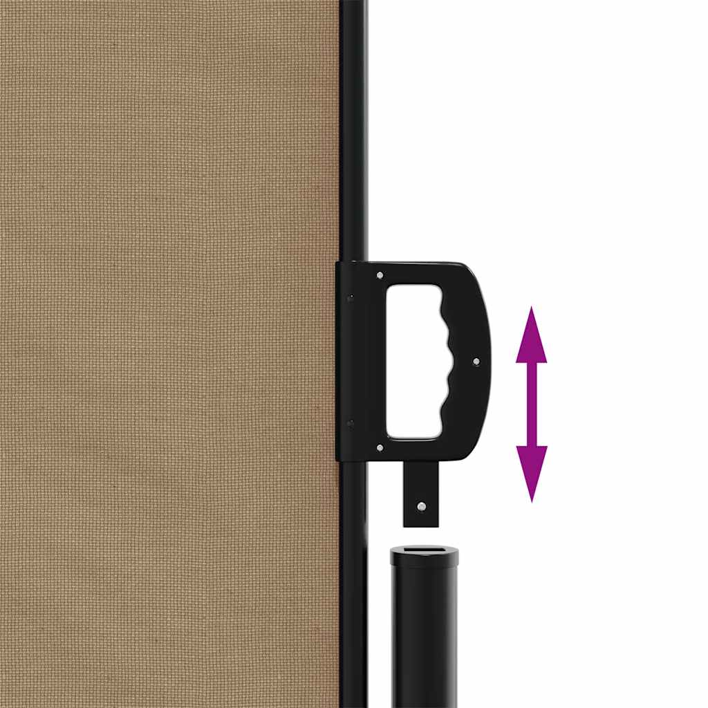 Tópszínű behúzható oldalsó napellenző 100 x 300 cm