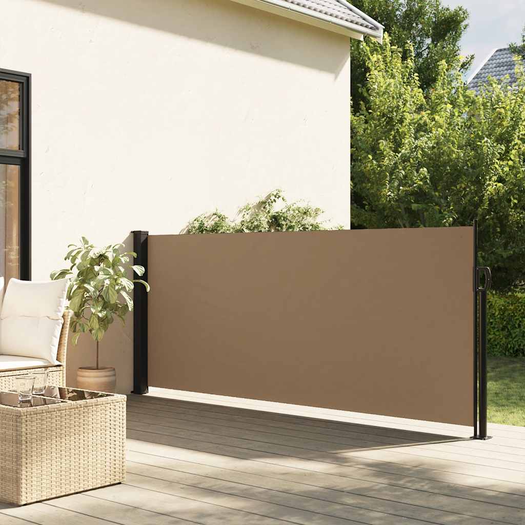 Tópszínű behúzható oldalsó napellenző 100 x 300 cm