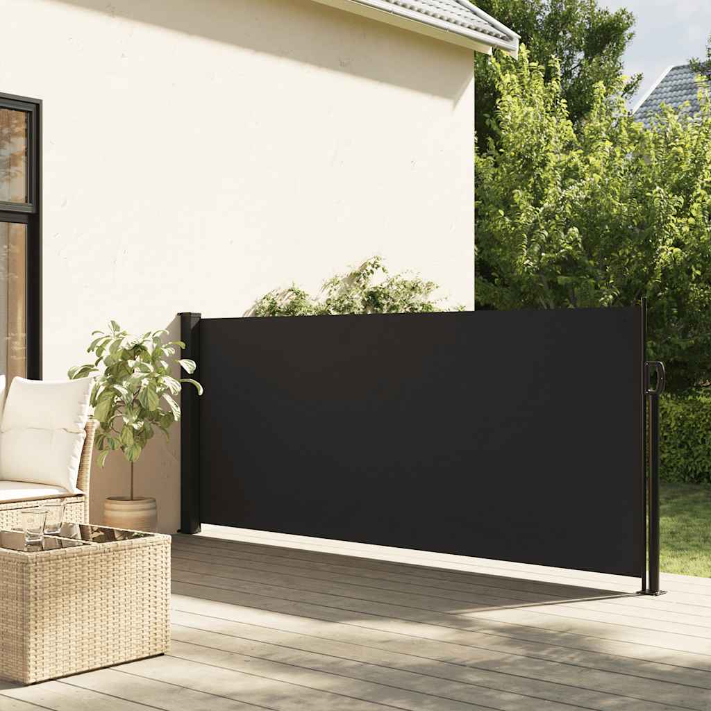 Fekete behúzható oldalsó napellenző 100 x 500 cm