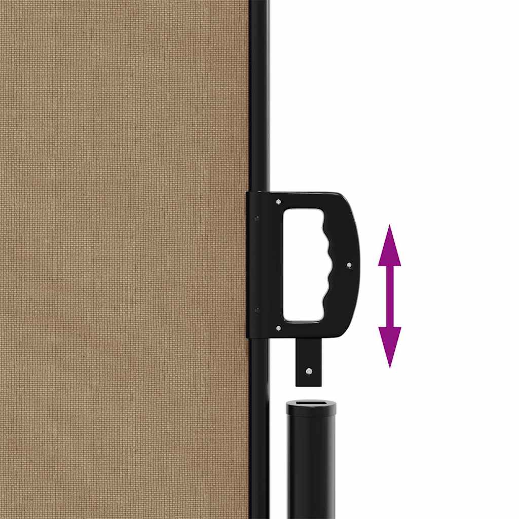 Tópszínű behúzható oldalsó napellenző 100 x 500 cm