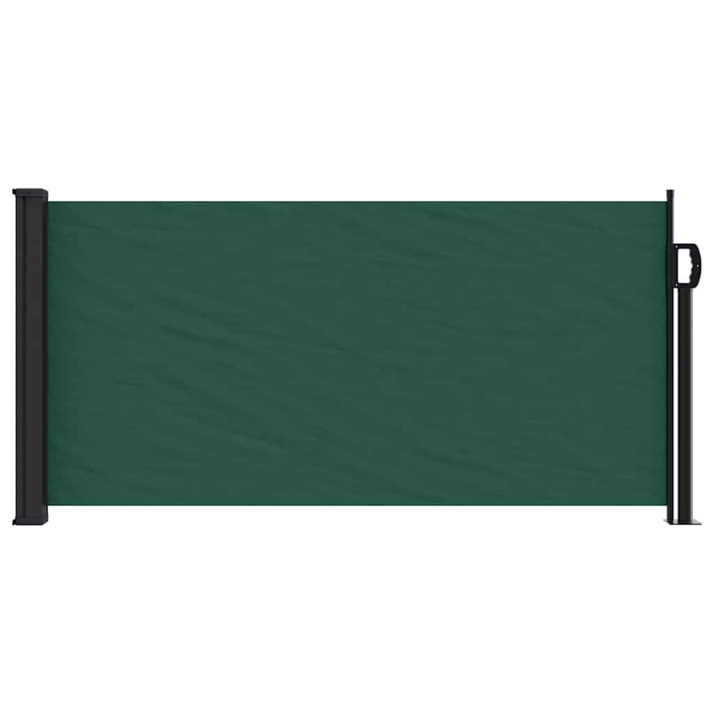 Sötétzöld behúzható oldalsó napellenző 100 x 500 cm