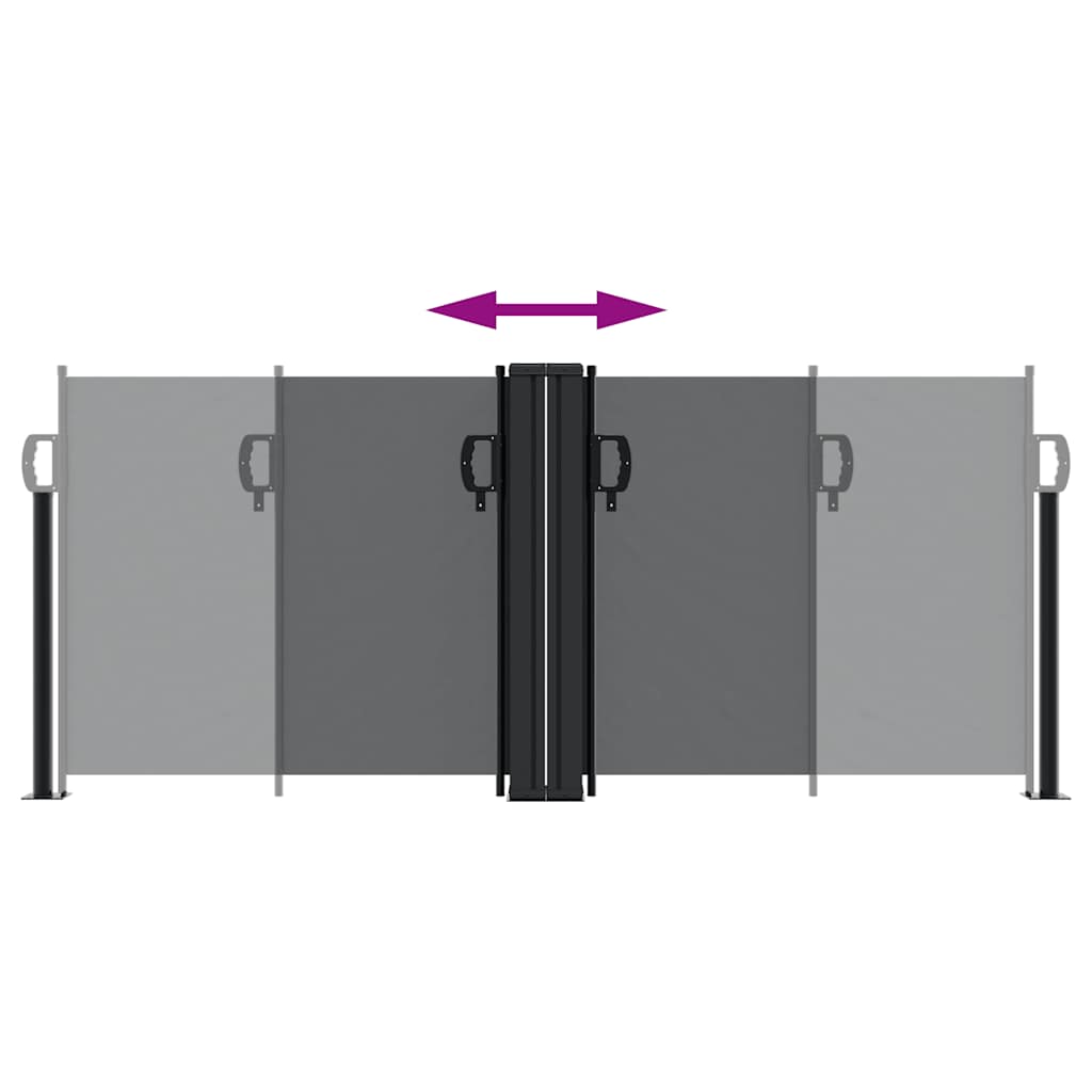 Fekete behúzható oldalsó napellenző 100 x 1000 cm