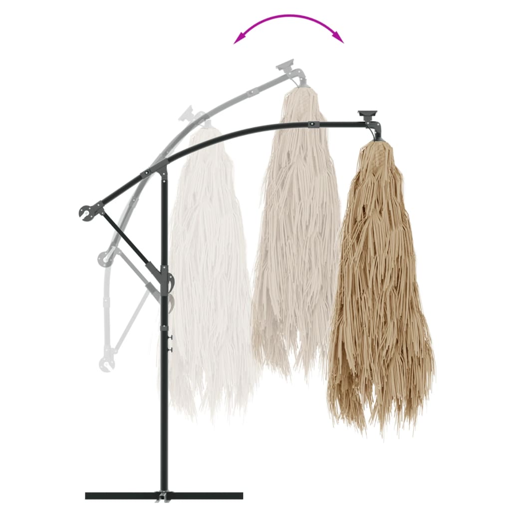 Barna kerti napernyő acél rúddal 290 x 290 x 238 cm