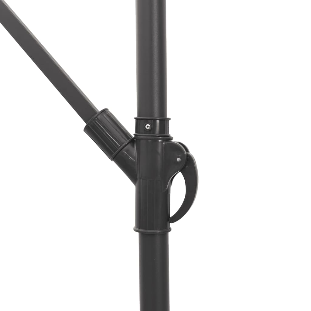 Barna kerti napernyő LED-del és acél rúddal 246 x 246 x 230 cm