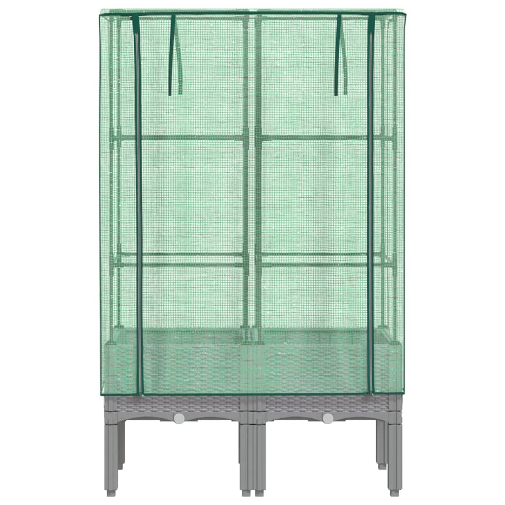 Rattan megjelenésű magaságyás melegháztakaróval 80x40x140 cm