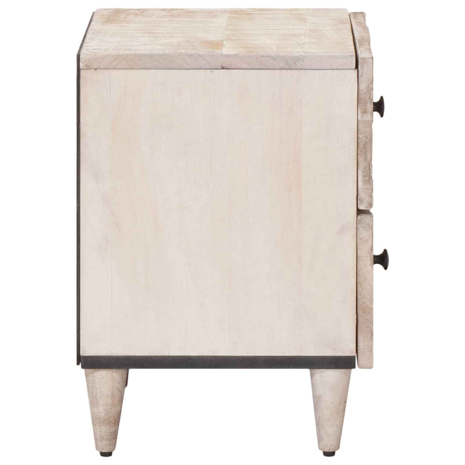 Éjjeliszekrény 2 pcs Fehér 40 x 33,5 x 46 cm Tömör Mangófát