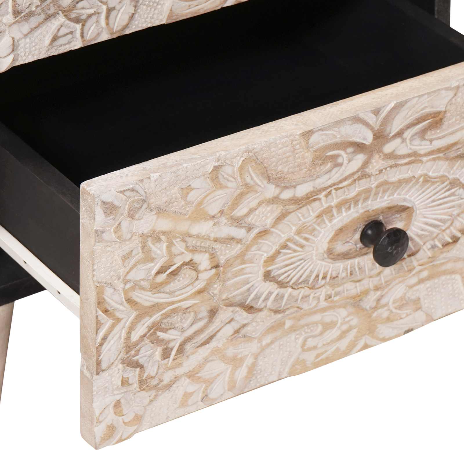 Éjjeliszekrény 2 pcs Fehér 40 x 33,5 x 46 cm Tömör Mangófát