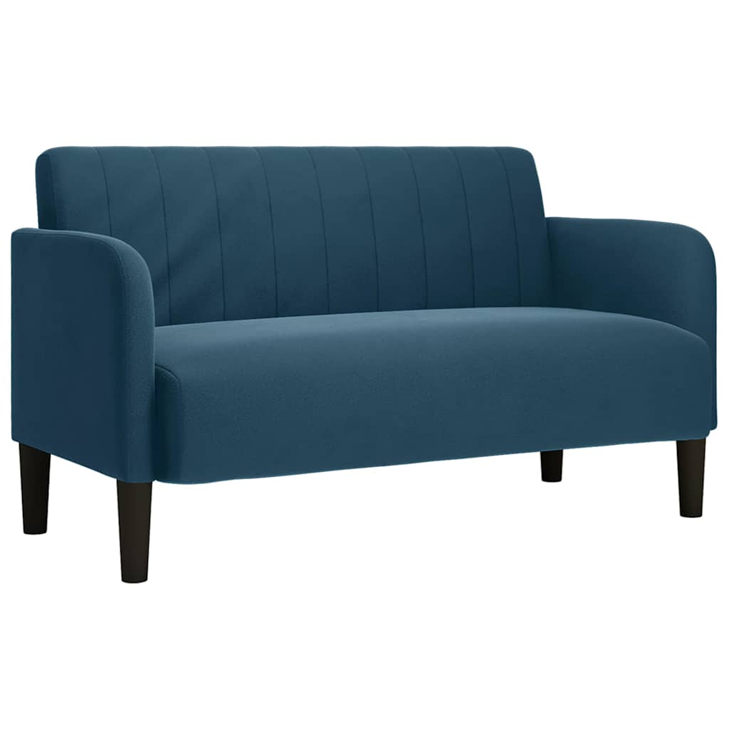 Kék bársony loveseat kanapé 109 cm