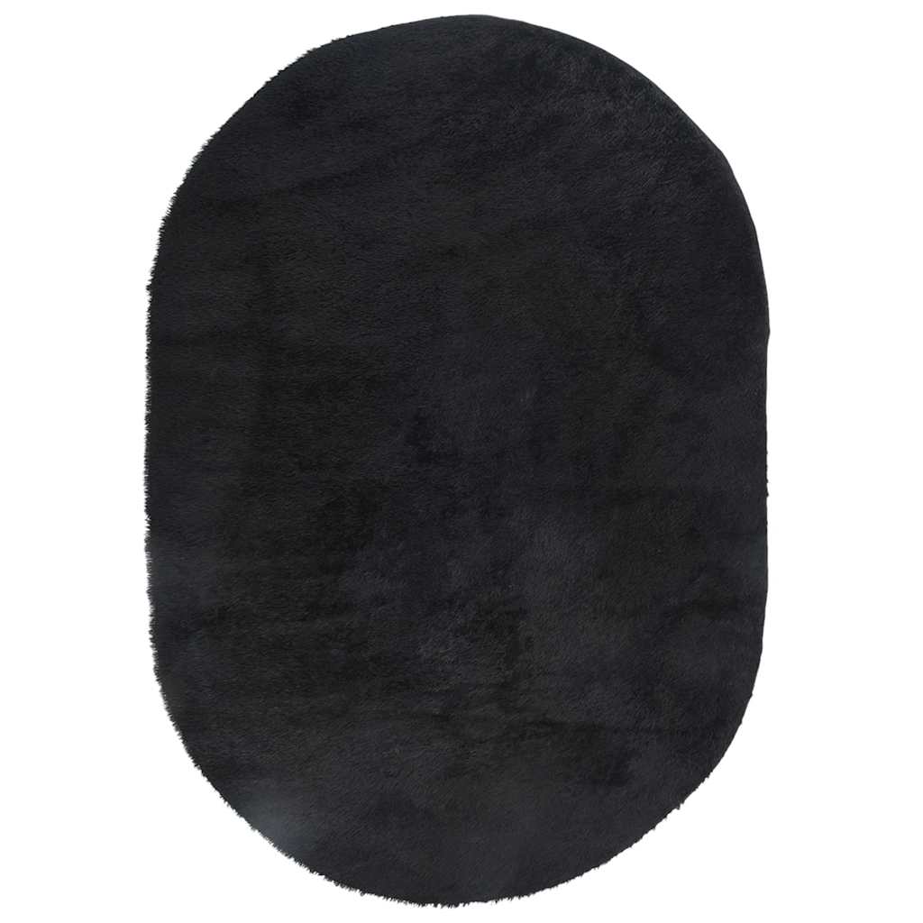 Fekete hosszú szálú NAVARRA bozontos szőnyeg 300x200 cm