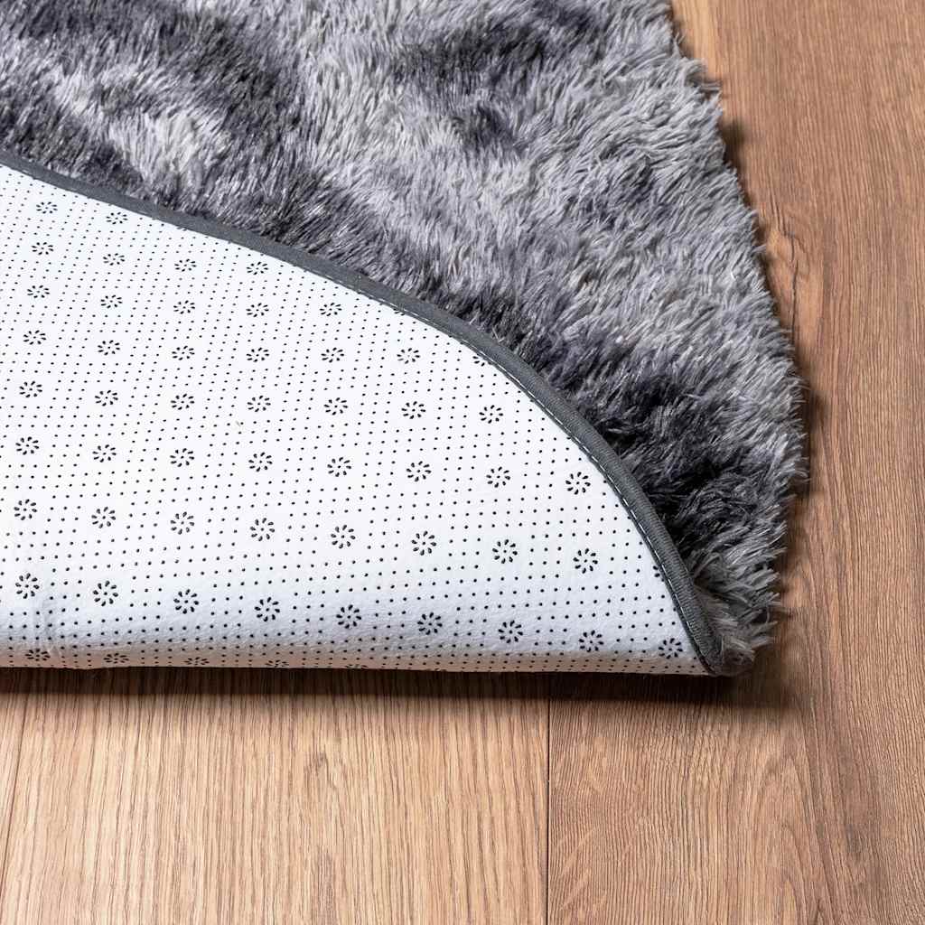 Sötétszürke hosszú szálú NAVARRA bozontos szőnyeg 300x200 cm