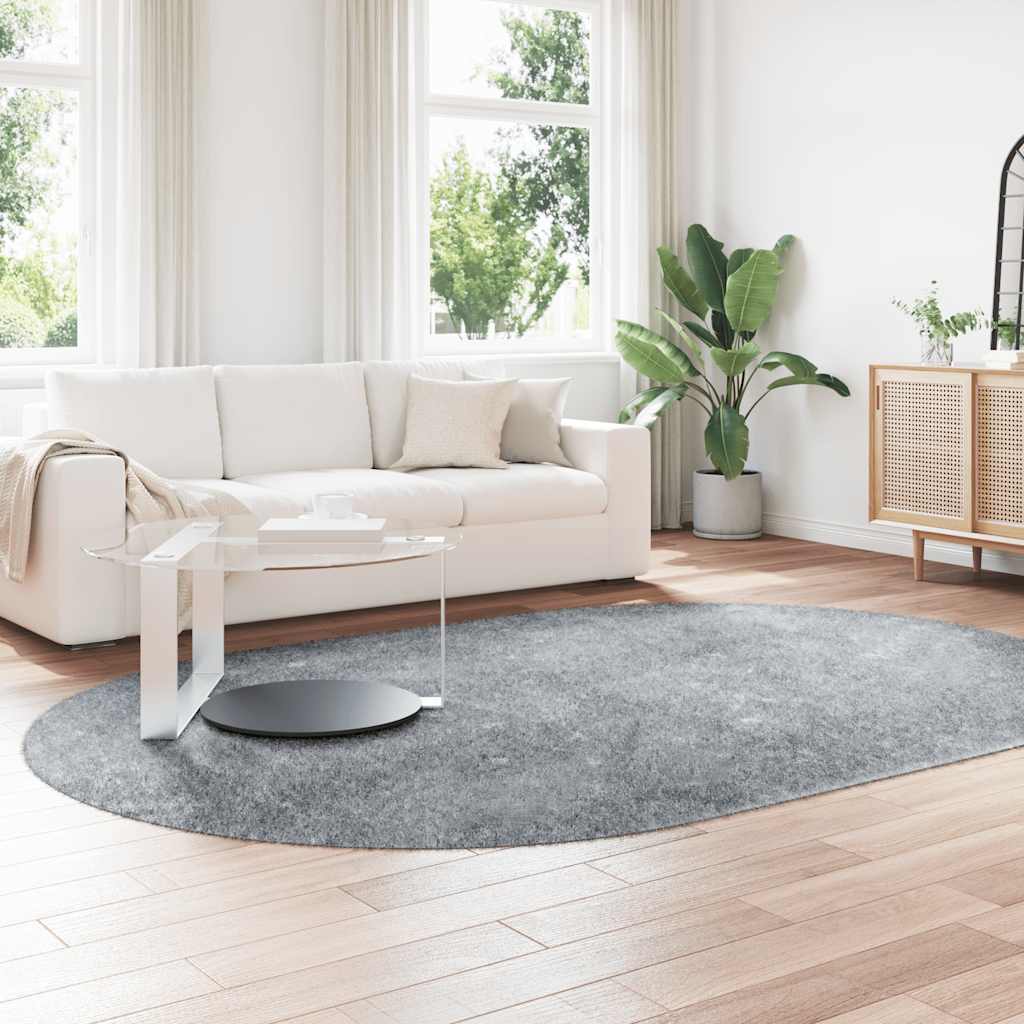 Világosszürke hosszú szálú NAVARRA bozontos szőnyeg 300x200 cm