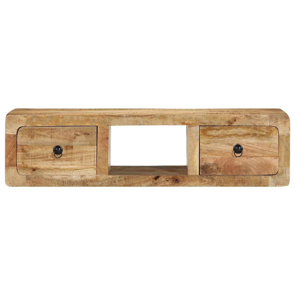 Tömör nyers mangófa falra szerelhető TV-szekrény 100x32x25 cm