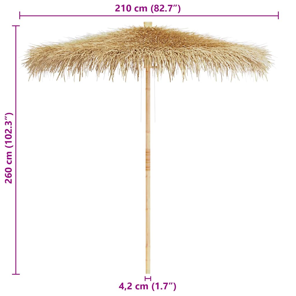 Bambuszernyő banánlevél tetővel 270 cm