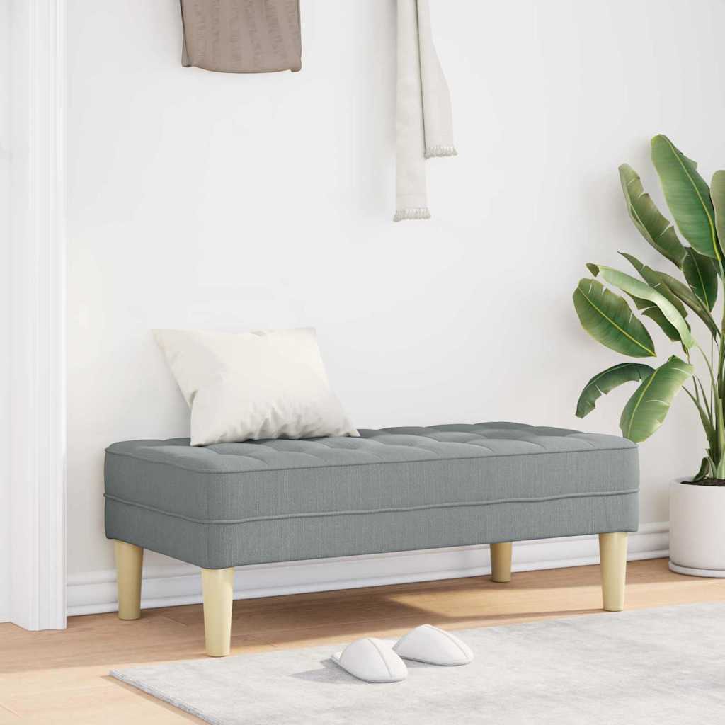 Pad párnával Világosszürke 113 x 57 x 39 cm szövet