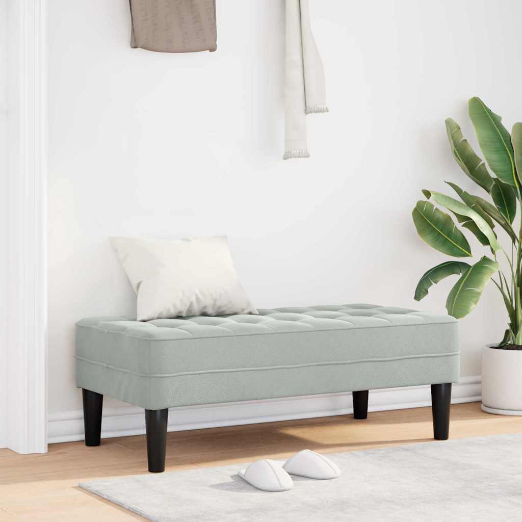 Pad párnával Világosszürke 113 x 57 x 39 cm Bársony