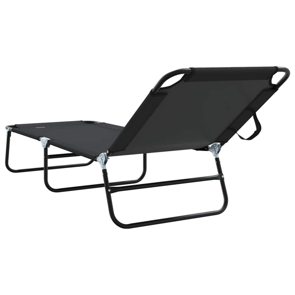 Összecsukható nyugágy Fekete 188 x 57 x 86,5 cm Poliészter