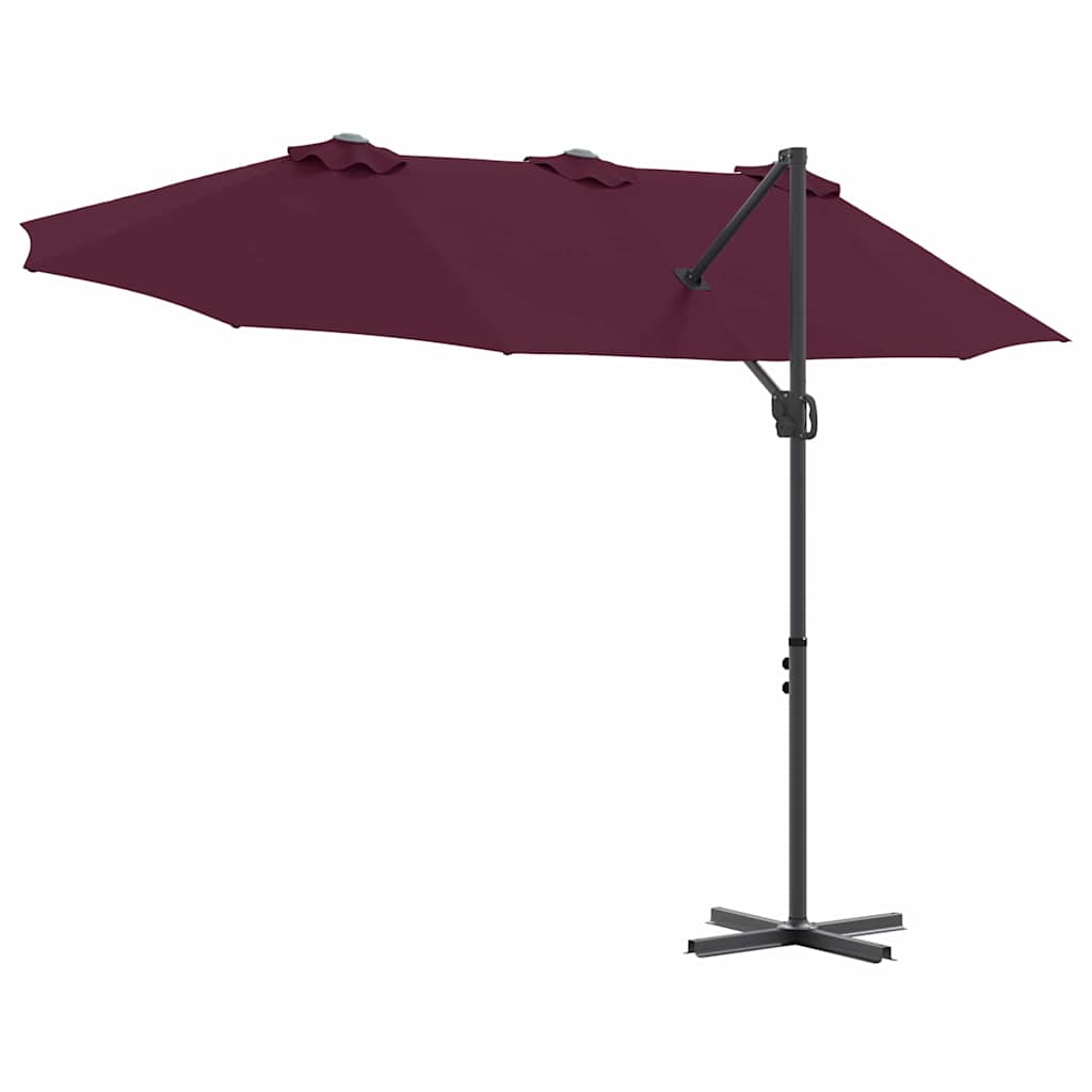 Napernyő Bordeaux piros 372 x 198 x 243 cm Pamut és Alumínium