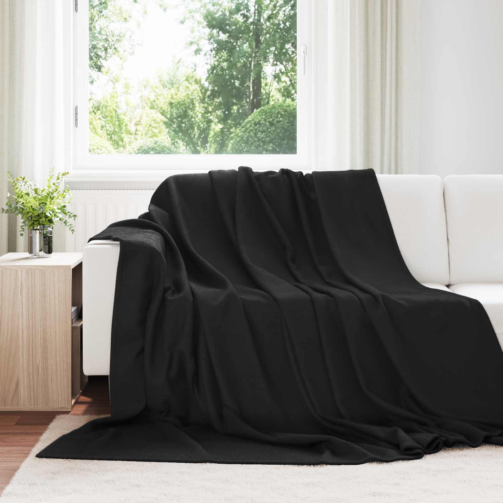 Takarók 24 pcs Fekete 240 x 220 cm Gyapjú