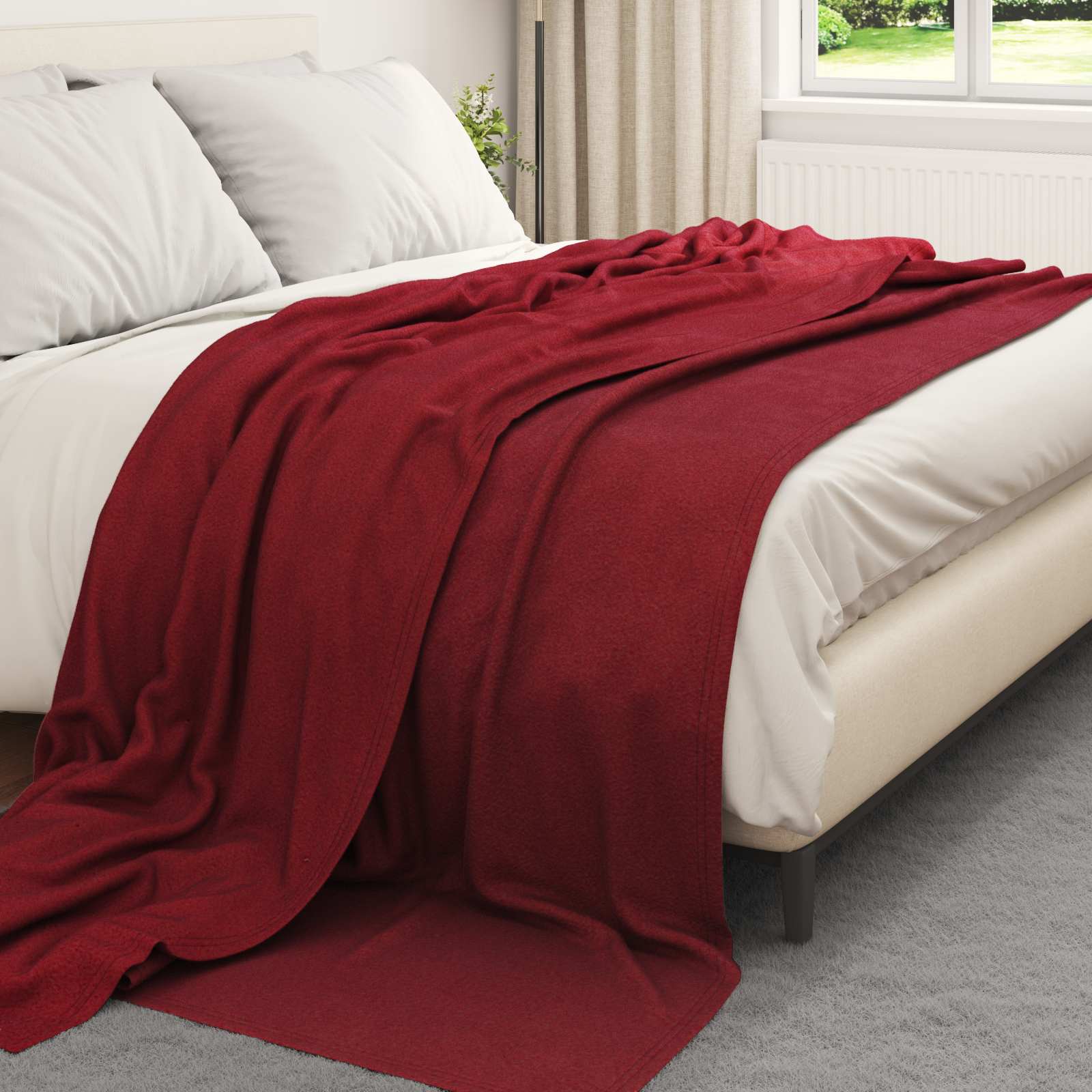 Takarók 24 pcs Bordeaux piros 240 x 220 cm Gyapjú