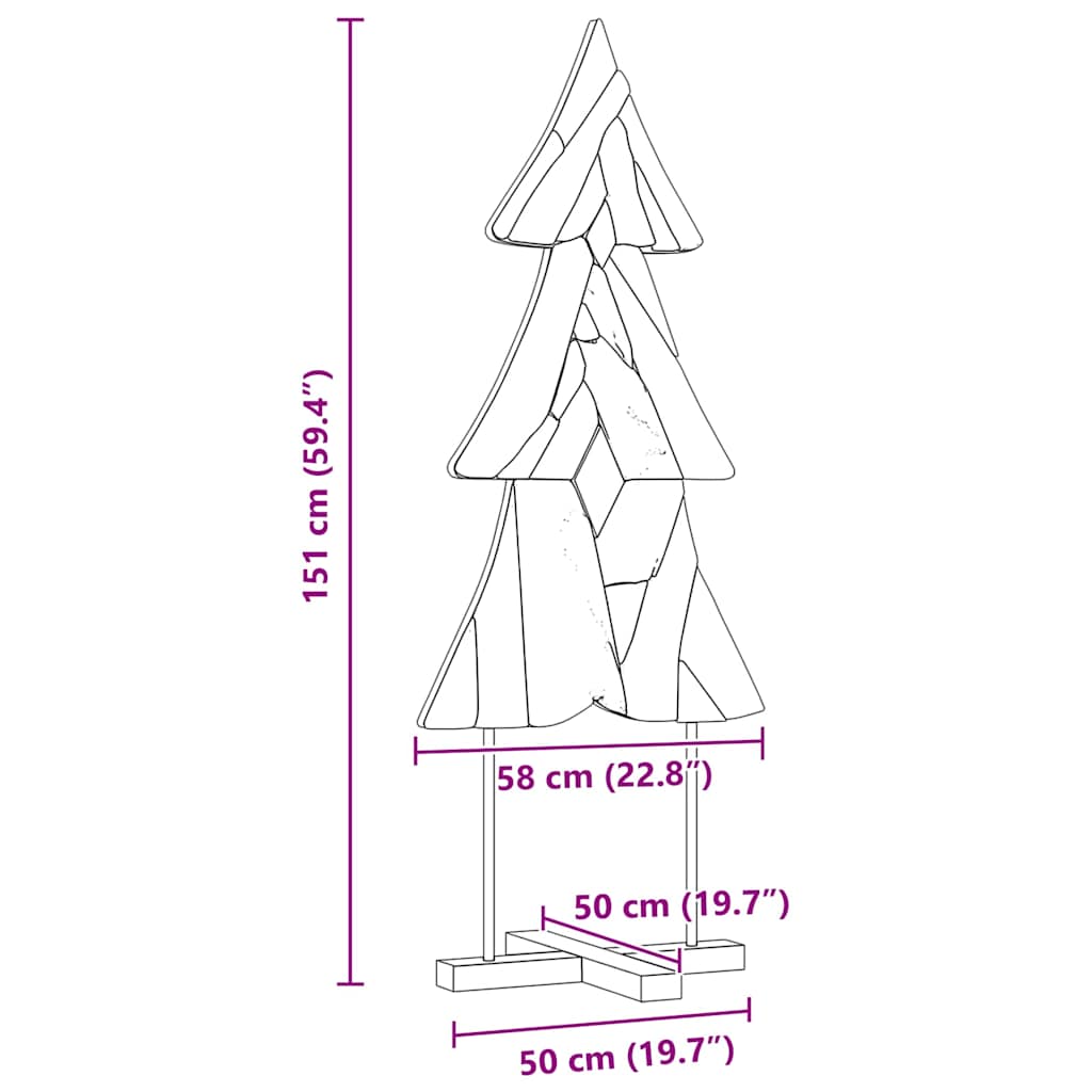 Karácsonyfa állvánnyal Barna 151 cm Tömör tíkfa