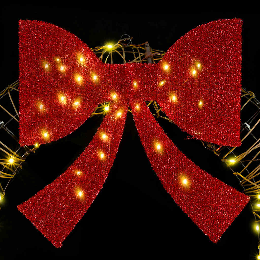 Koszorú 80 LED-del Meleg fehér 91 x 91 x 9 cm Rattan