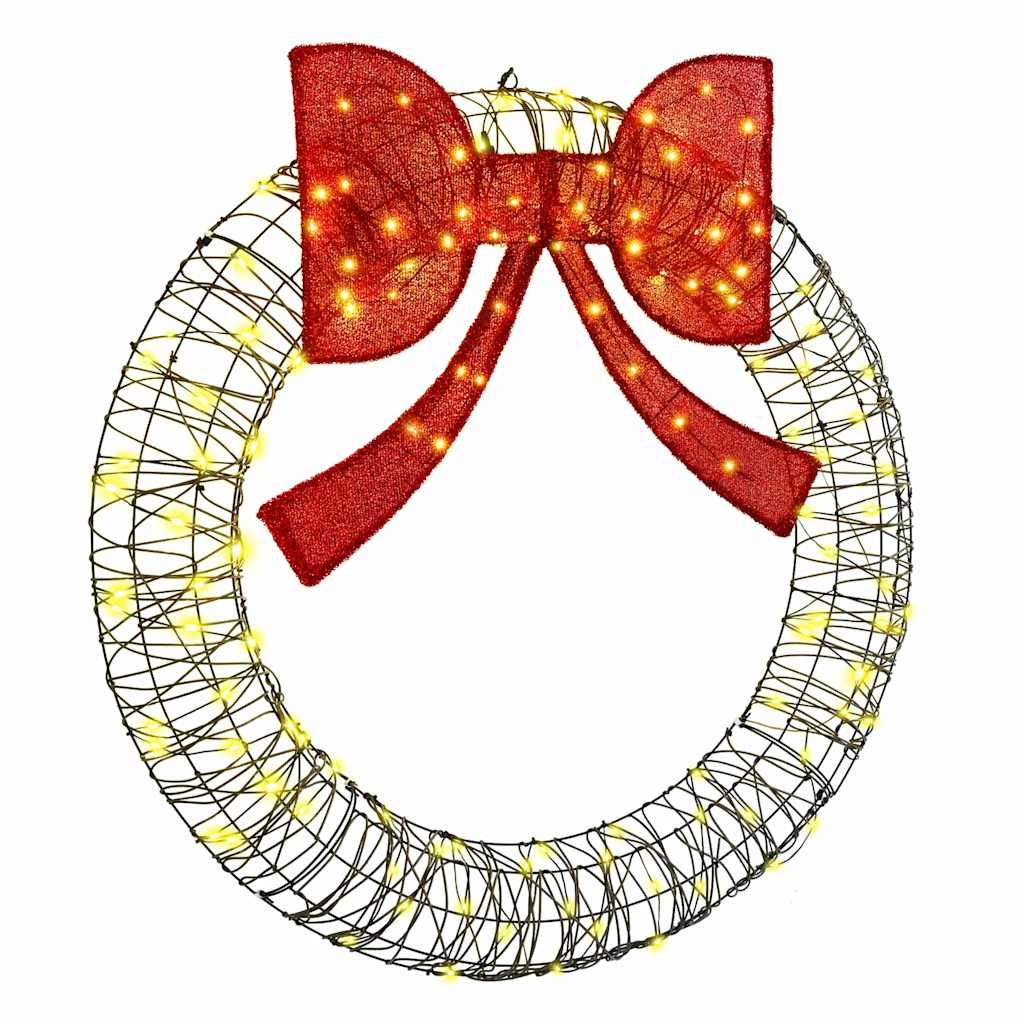 Koszorú 150 LED-del Meleg fehér 121 x 121 x 10 cm Rattan