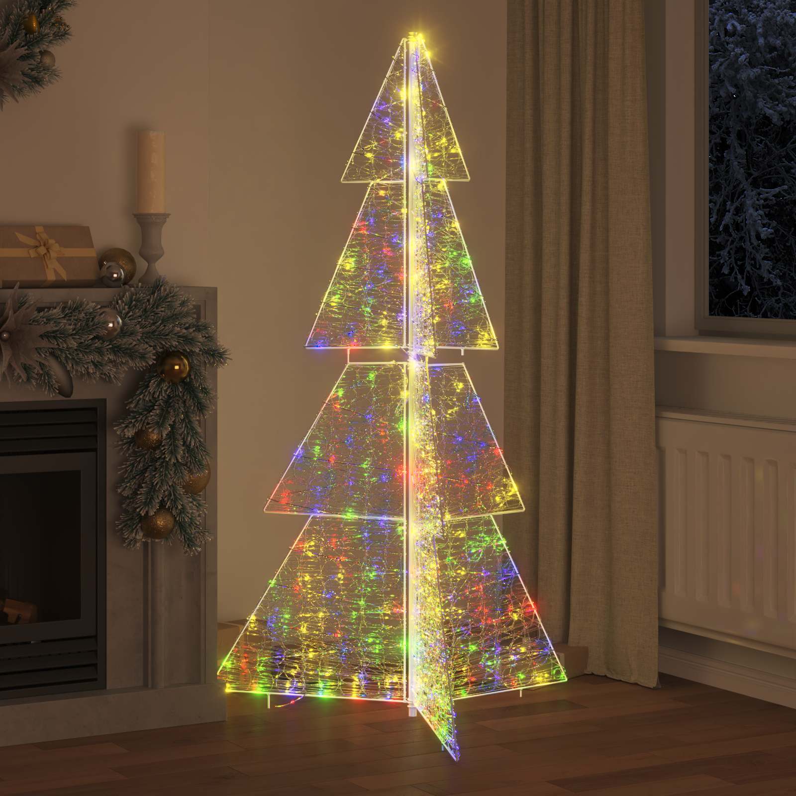 Karácsonyfa 240 LED-del Sokszínű 180 cm Akril