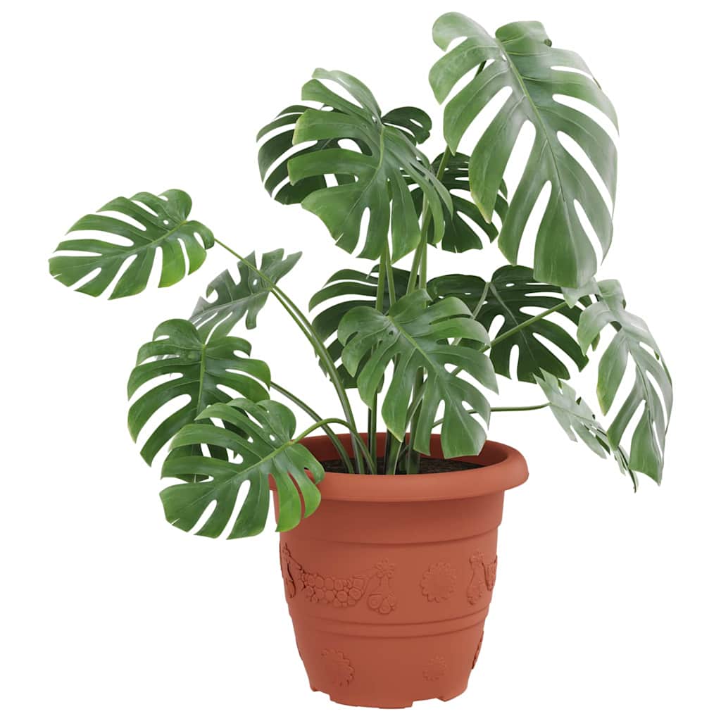 Kerek Virágcserép 24 pcs Tégla Vörös Ø 26 x 21,5 cm Műanyag