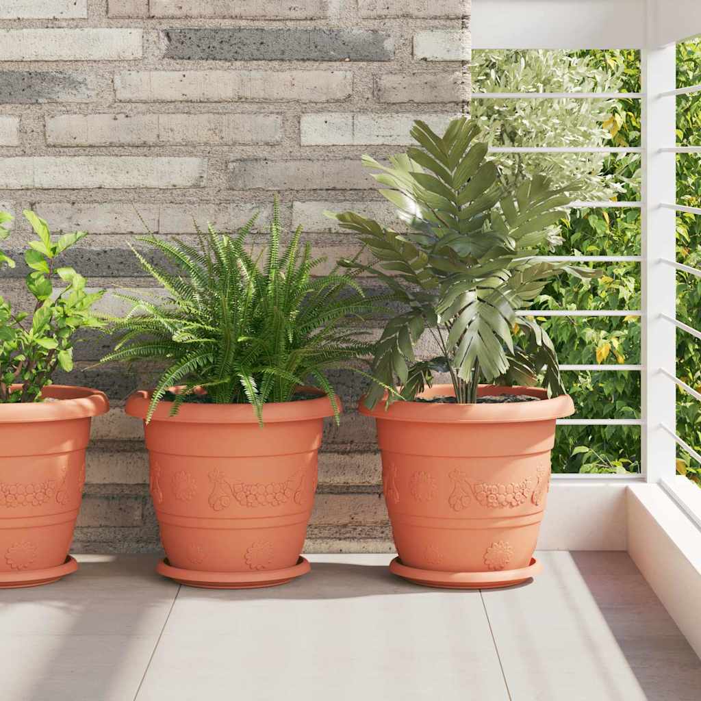 Kerek Virágcserép 24 pcs Tégla Vörös Ø 26 x 21,5 cm Műanyag