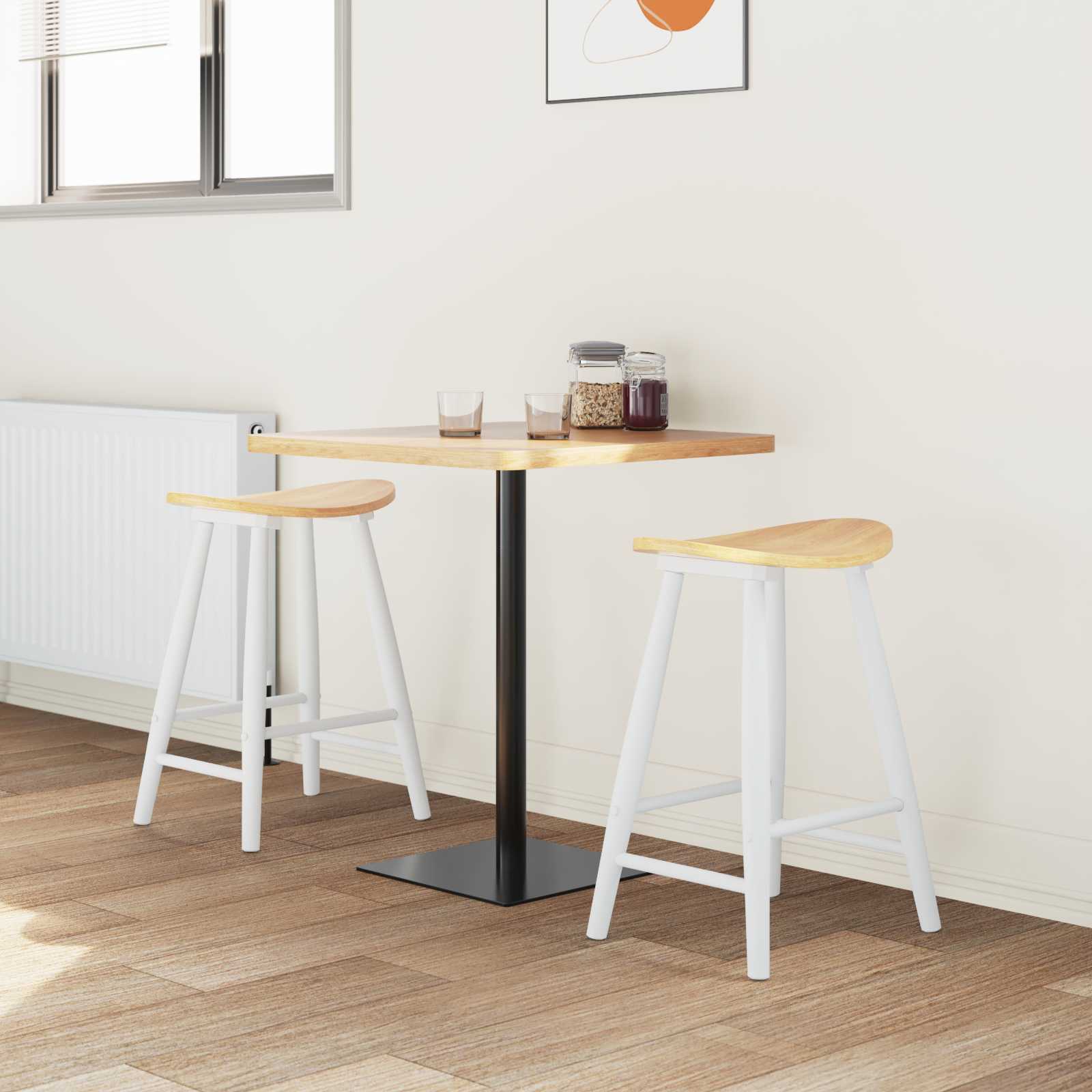 Étkező Székek 2 pcs Fehér 46 x 37 x 63 cm Tömör Gumi Fa