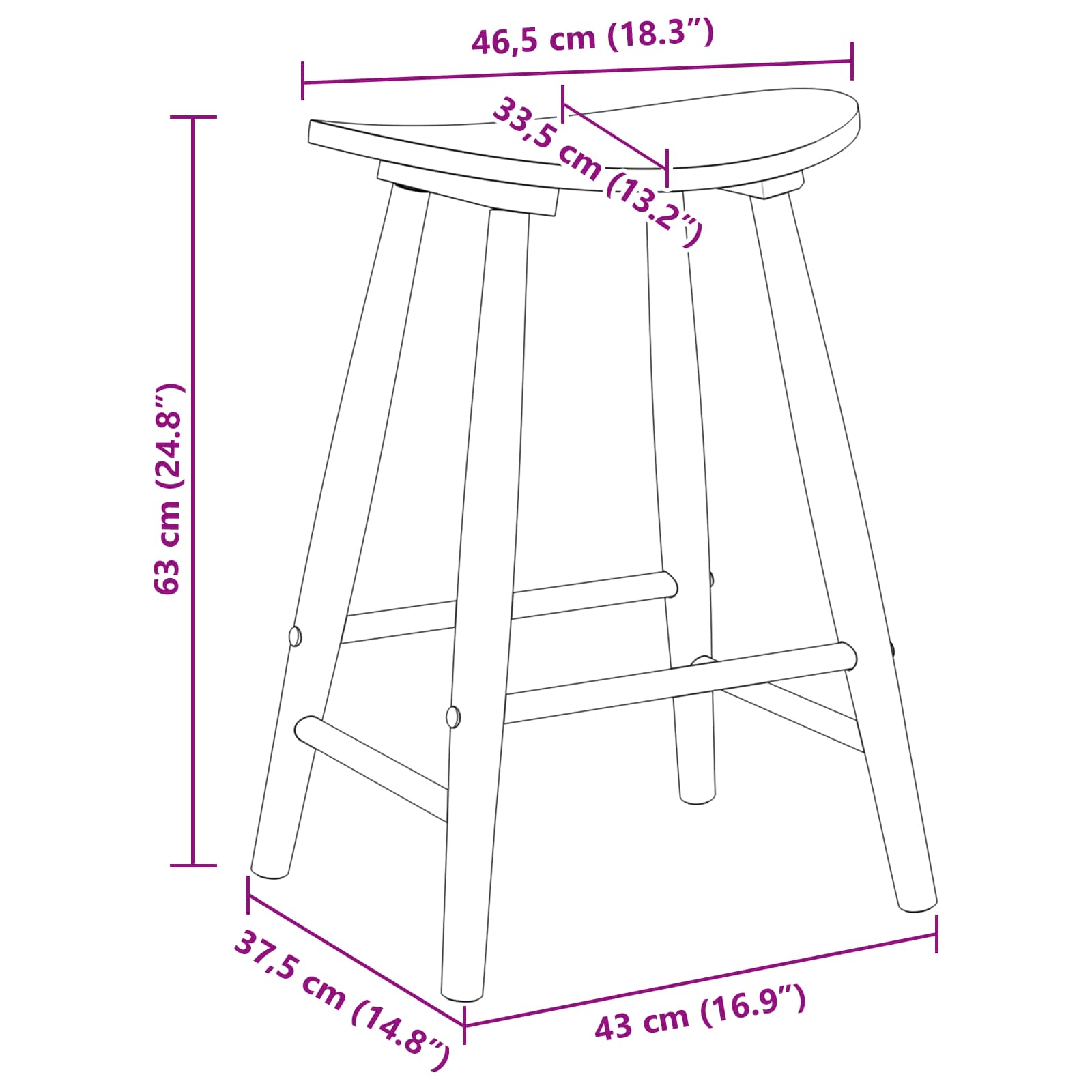 Étkező Székek 2 pcs Fehér 46 x 37 x 63 cm Tömör Gumi Fa