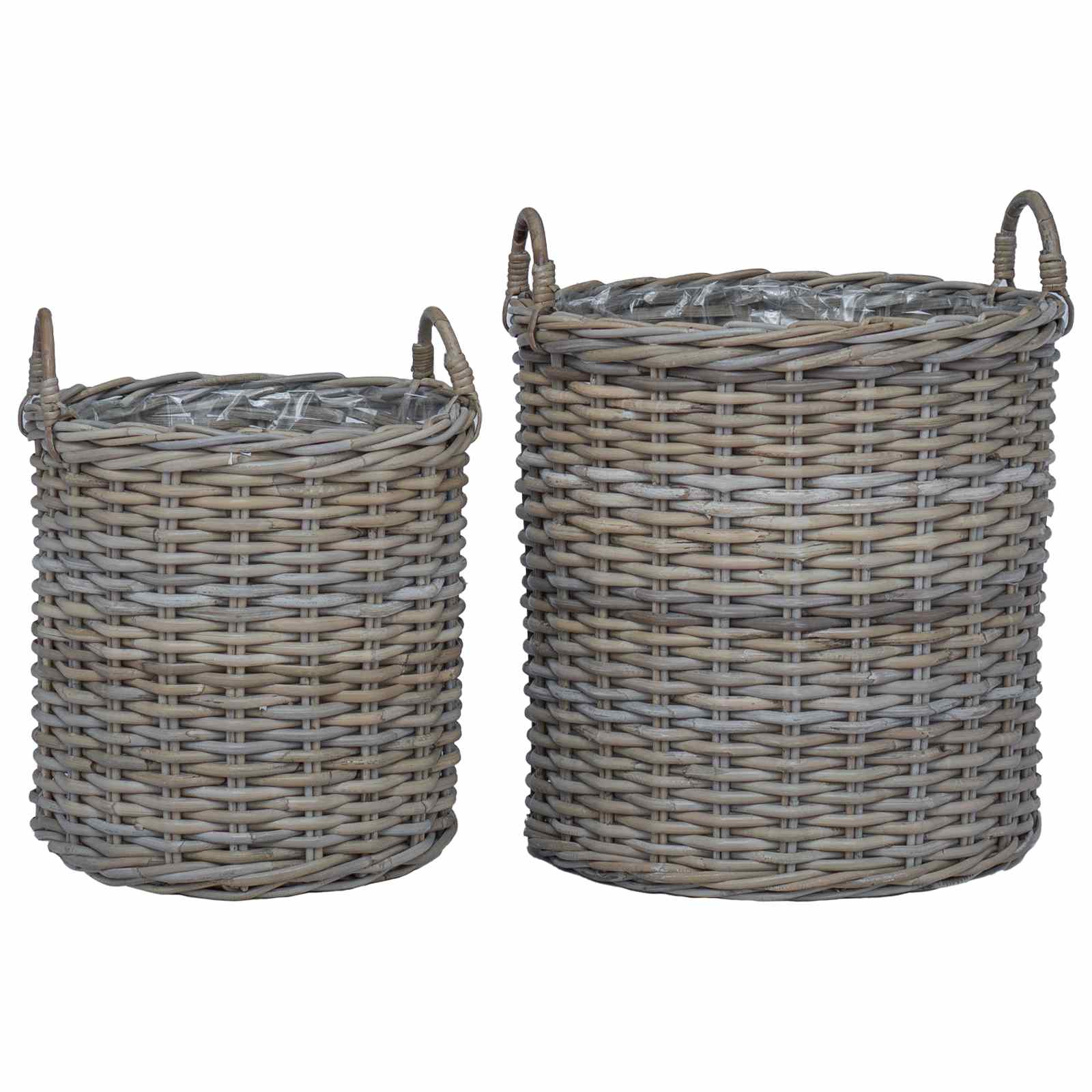 Virágkosár tárolóval 2 pcs Szürke Lacak rattan