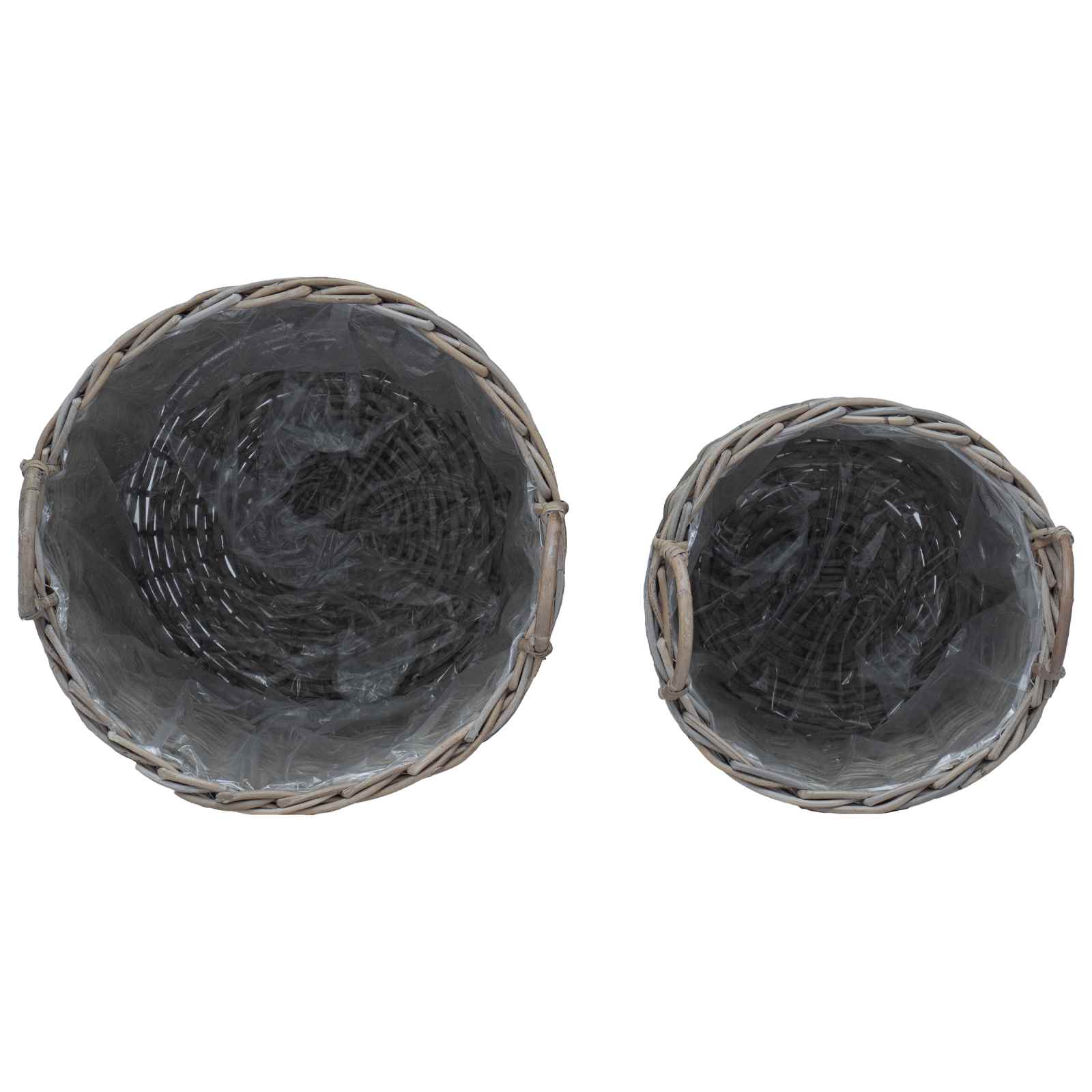 Virágkosár tárolóval 2 pcs Szürke Lacak rattan