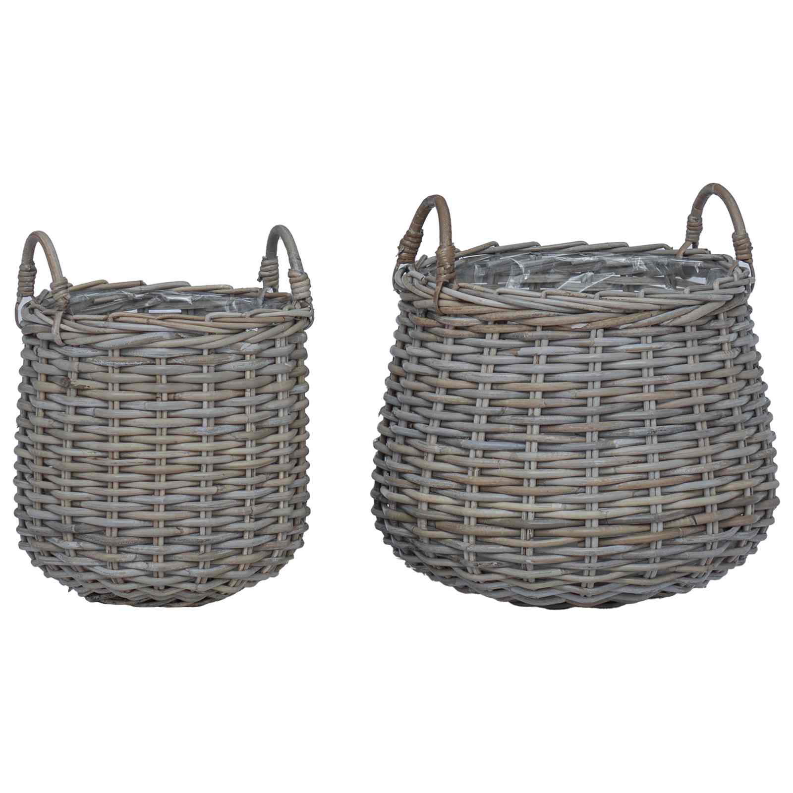Virágkosár tárolóval 2 pcs Szürke Lacak Fonott