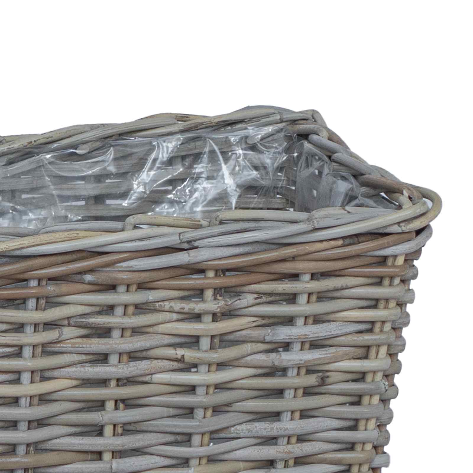 Ültető Kosár tárolóval 3 pcs Szürke Kubu rattán